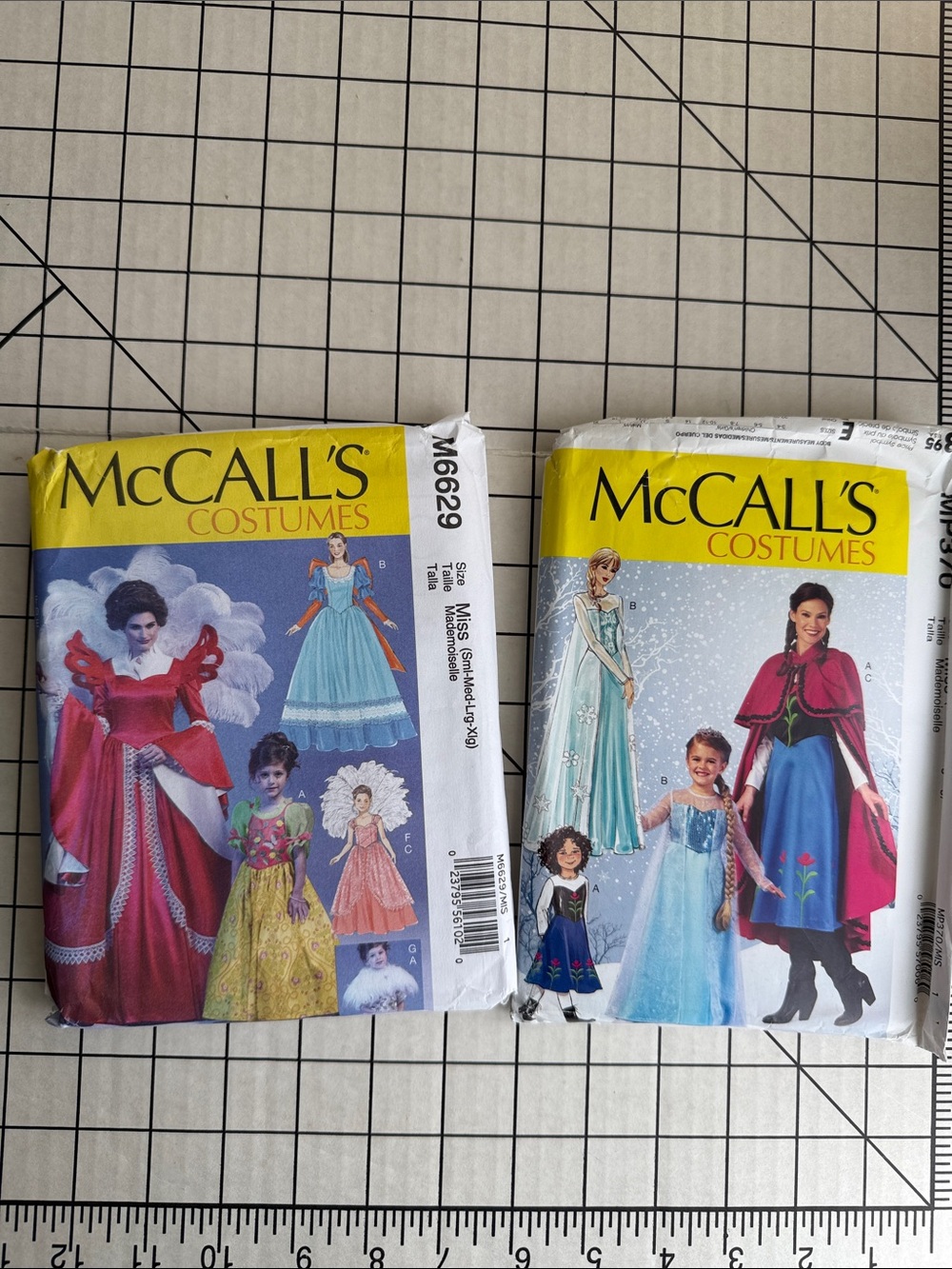 Lot of 2 McCall’s Costume Sewing Patterns UNCUT FF Disney Frozen MP370 & Princes